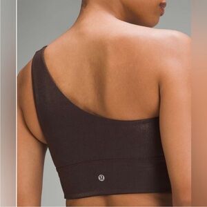 NWT lululemon Align Asymmetrical Ribbed Bra C/D Cup Shine Espresso Sz 14